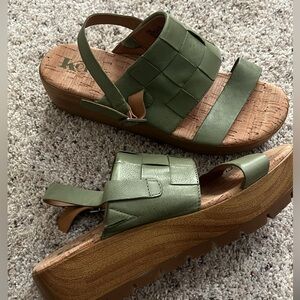 Kork-Ease Olive Leather Women's Sandals